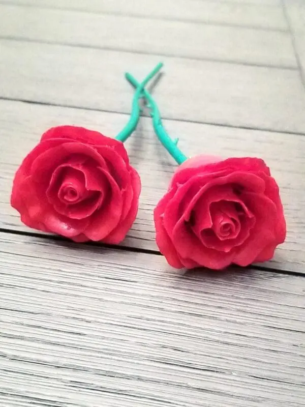 Radiant Red Resin Rose