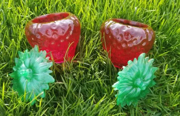 Beautiful Handcrafted Resin Strawberry Jars