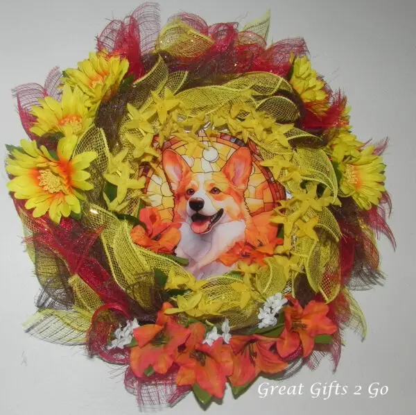 Adorable Corgi Fall Wreath