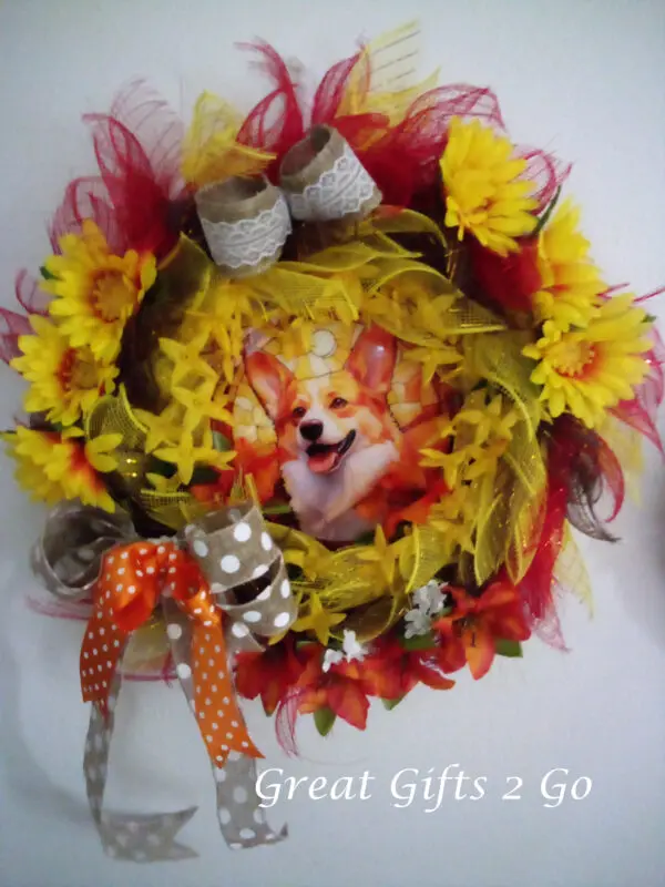 Adorable Corgi Fall Wreath