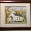 Charming Watercolor Little Country Church Painting