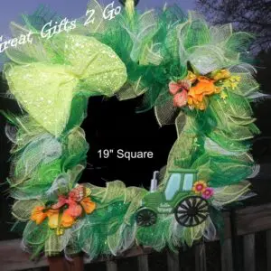 Beautiful Green and White Tractor Welcome Wreath