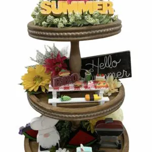 Picnic Perfect Tiered Tray Decor for Summer Tablescapes