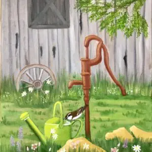 Water Pump original Oil Painting