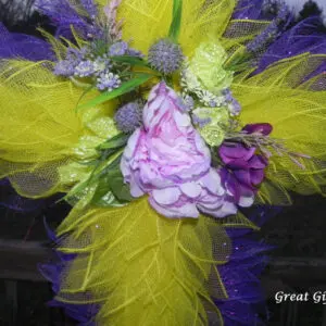 Yellow And Purple Cross Wreath