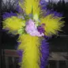 Beautiful Handmade Yellow And Purple Cross Wreath