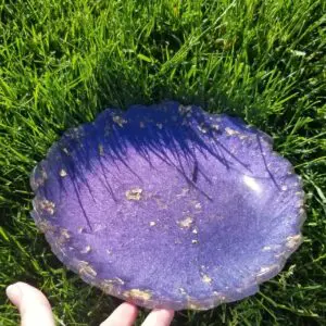 Purple Blue Color Shift with Gold Decorative Resin Bowl