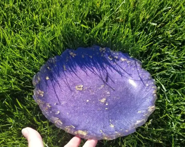 Purple Blue Color Shift With Gold Decorative Resin Bowl