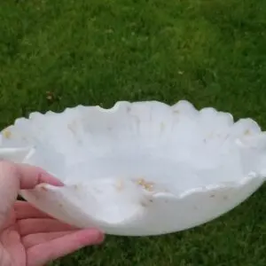 Mesmerizing Pearl White and Gold Decorative Resin Bowl