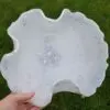 Pearl White And Silver Decorative Resin Bowl