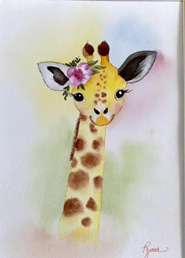 Giraffe Original Watercolor Painting