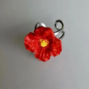 Beautiful Bright Red Flower Ring