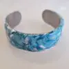 Mesmerizing Marbled Blue Pink And White Polymer Clay Bangle