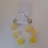 Unique Yellow Star Czech Glass Earrings