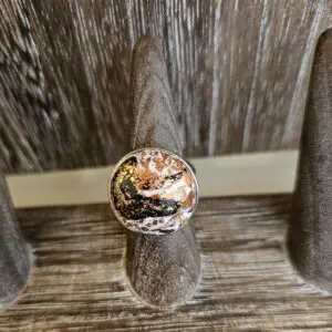 Uniquely Beautiful Silver Polymer Clay Ring