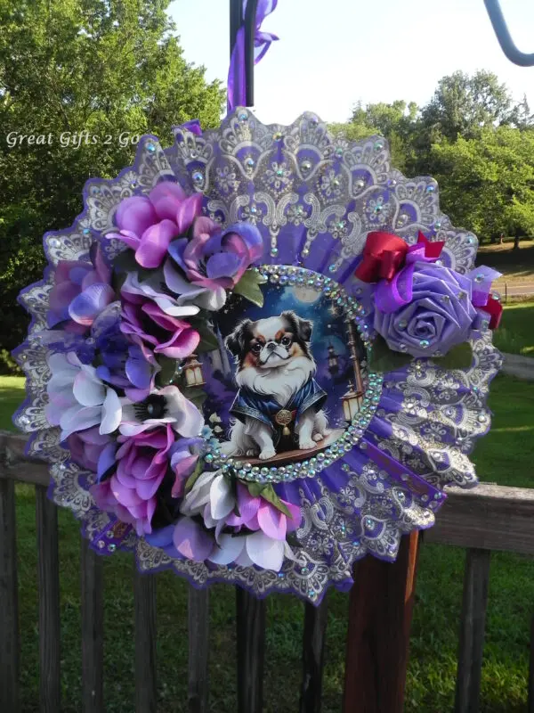 Gorgeous Japanese Chin Wreath With Lights