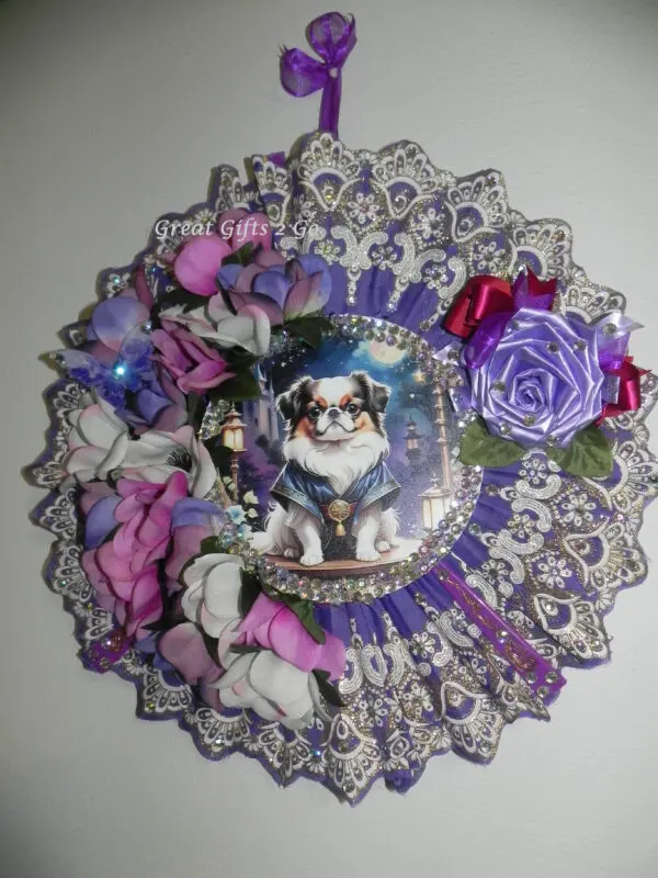 Gorgeous Japanese Chin Wreath With Lights