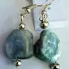 Blue Gray Shell Dangle Earrings