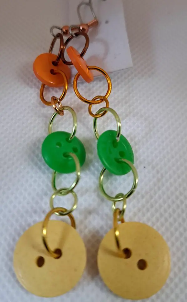 Button Dangle Earrings