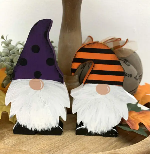 Colorful Hand Painted Halloween Gnomes