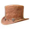 El Dorado Trio Sheild Rivet Band Leather Top Hat