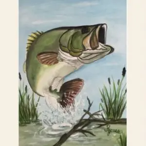 Impressive Bass Fish Watercolor Print