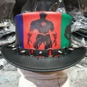 Black Leather Top Hat