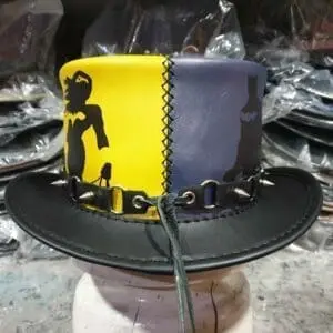 Black Leather Top Hat