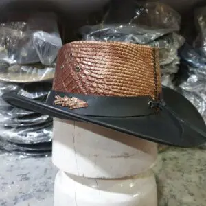 Outback Snake Textured Black Leather Cowboy Hat