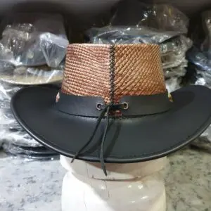 Outback Snake Textured Black Leather Cowboy Hat