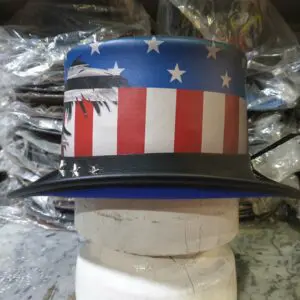 Patriotic Eagle Black Leather Top Hat