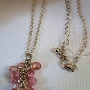 Pink Cluster Drop Necklace