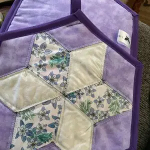 Beautiful Quilted Purple Star Pot Holders