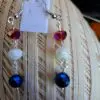 Red White And Blue Glass Dangle Earrings