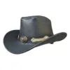 Rodeo King Cowboy Black Leather Hat