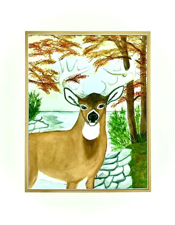 Deer On Alert Original Watercolor