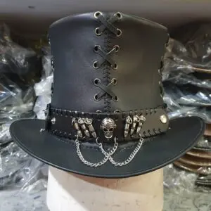 Vintage Corset Leather Top Hat