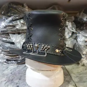 Vintage Corset Leather Top Hat