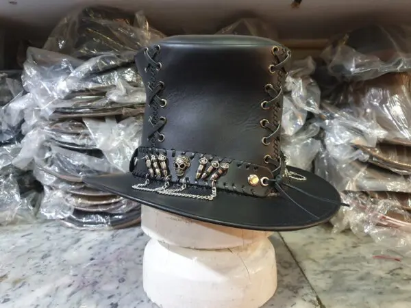 Vintage Corset Leather Top Hat