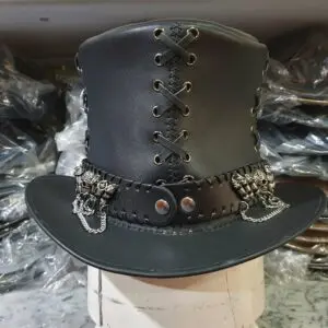 Vintage Corset Leather Top Hat