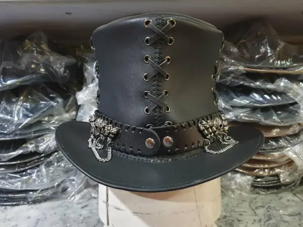 Vintage Corset Leather Top Hat