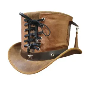 Vested Waxed Leather Top Hat