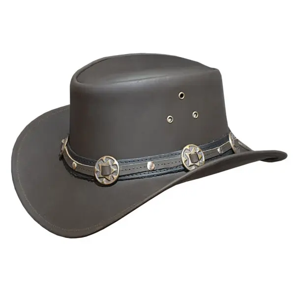 Western Cowboy Cow Grain Leather Hat