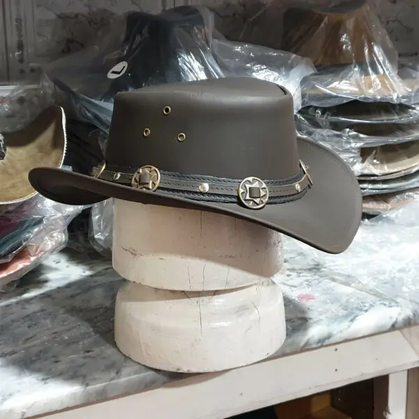 Western Cowboy Cow Grain Leather Hat