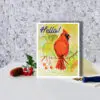 Autumn Cardinal Nature Art Hello Greeting Card