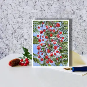 Winter Berries 2 Nature Art Greeting Card