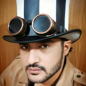 Steampunk Gothic Striped Leather Top Hat