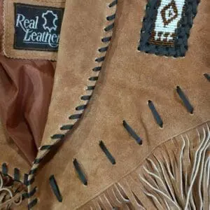 Western American Fringed Leather Coat