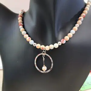 Unique Calcite and Sterling Silver Necklace