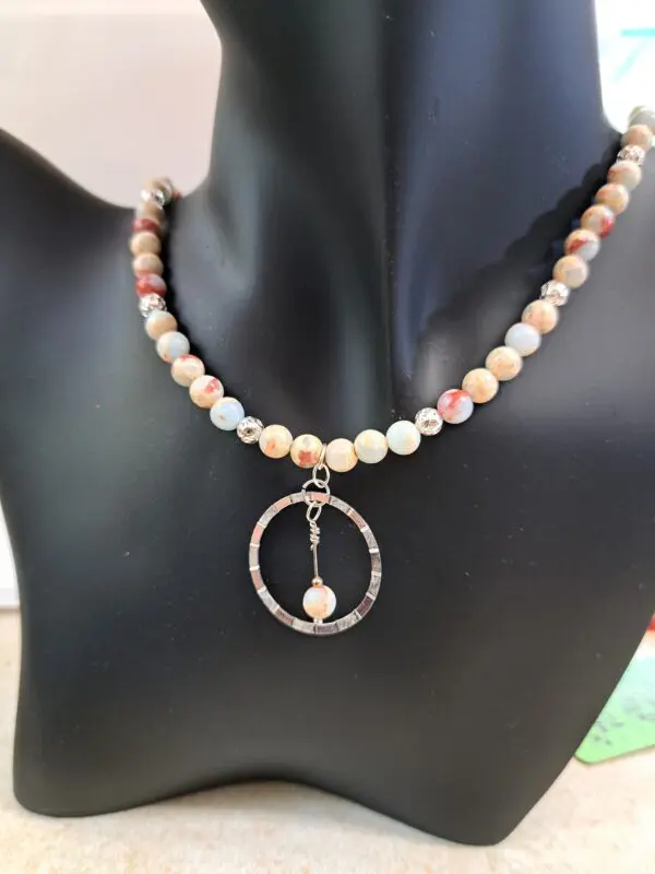 Unique Calcite And Sterling Silver Necklace